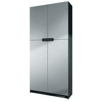 BÜROSCHRANK Logan Fronten in Hellgrau Seidenmatt - Greige, Holzwerkstoff (82/185/37cm) - Vladon