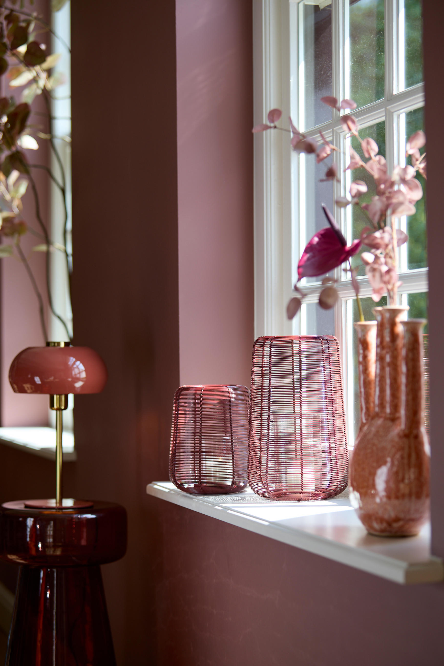 TISCHLAMPE Surin Rot Ø22/34 cm - Rot, Metall (22/22/34cm) - Light & Living