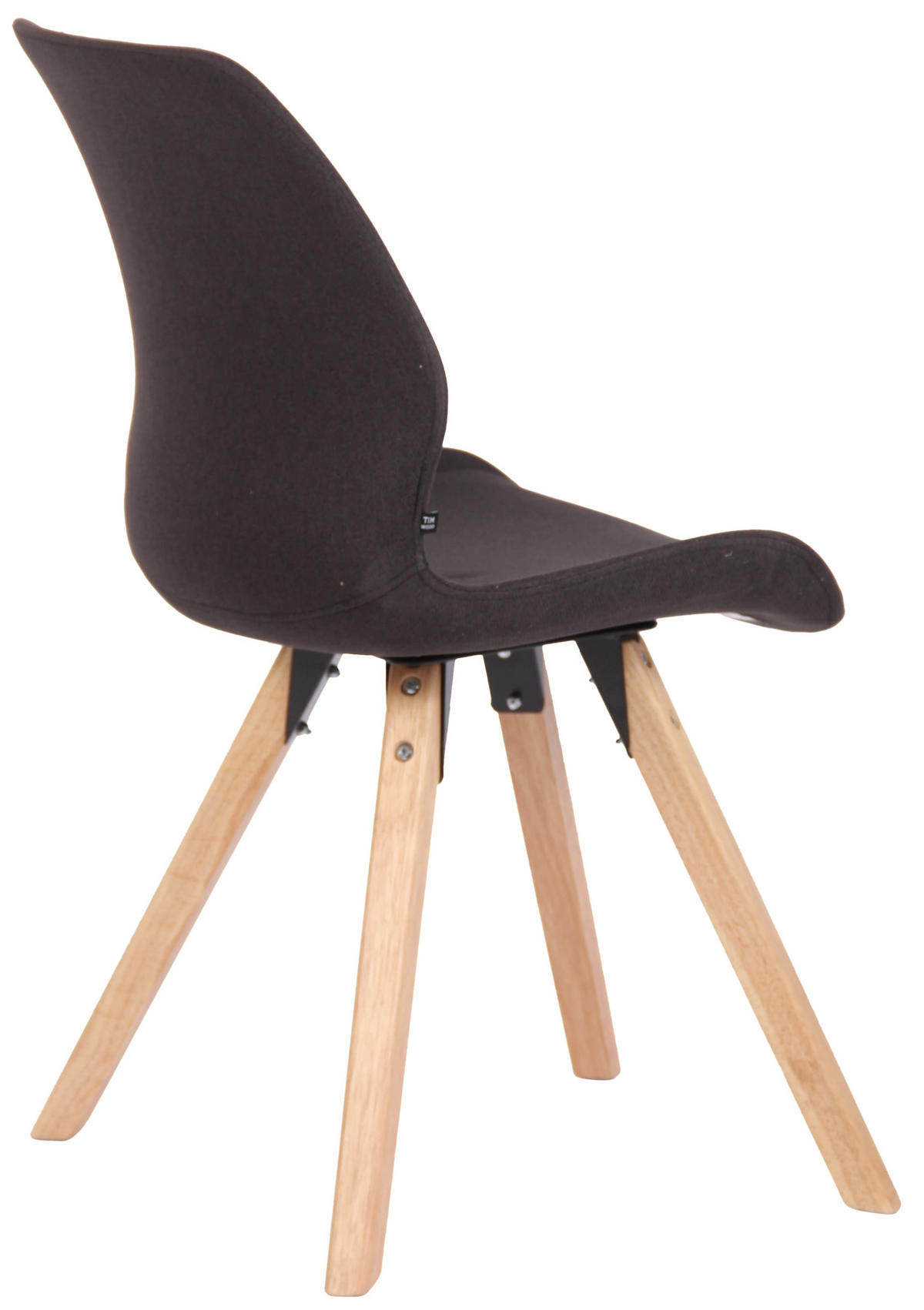 STUHL Stoff schwarz - Eukalyptusholzfarben/Schwarz, Holz/Textil (49/87.5/58cm) - CLP