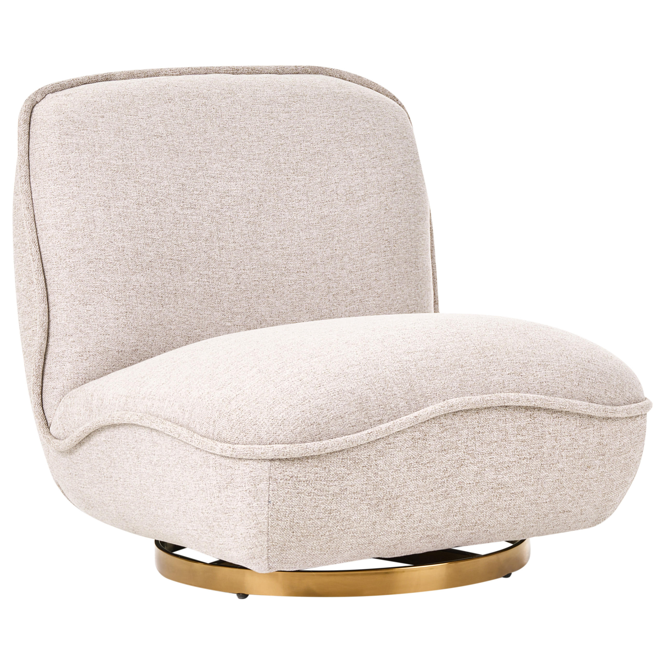 DREHSESSEL Stoff Beige Muren - Beige, Textil (80/77/89cm) - Beliani