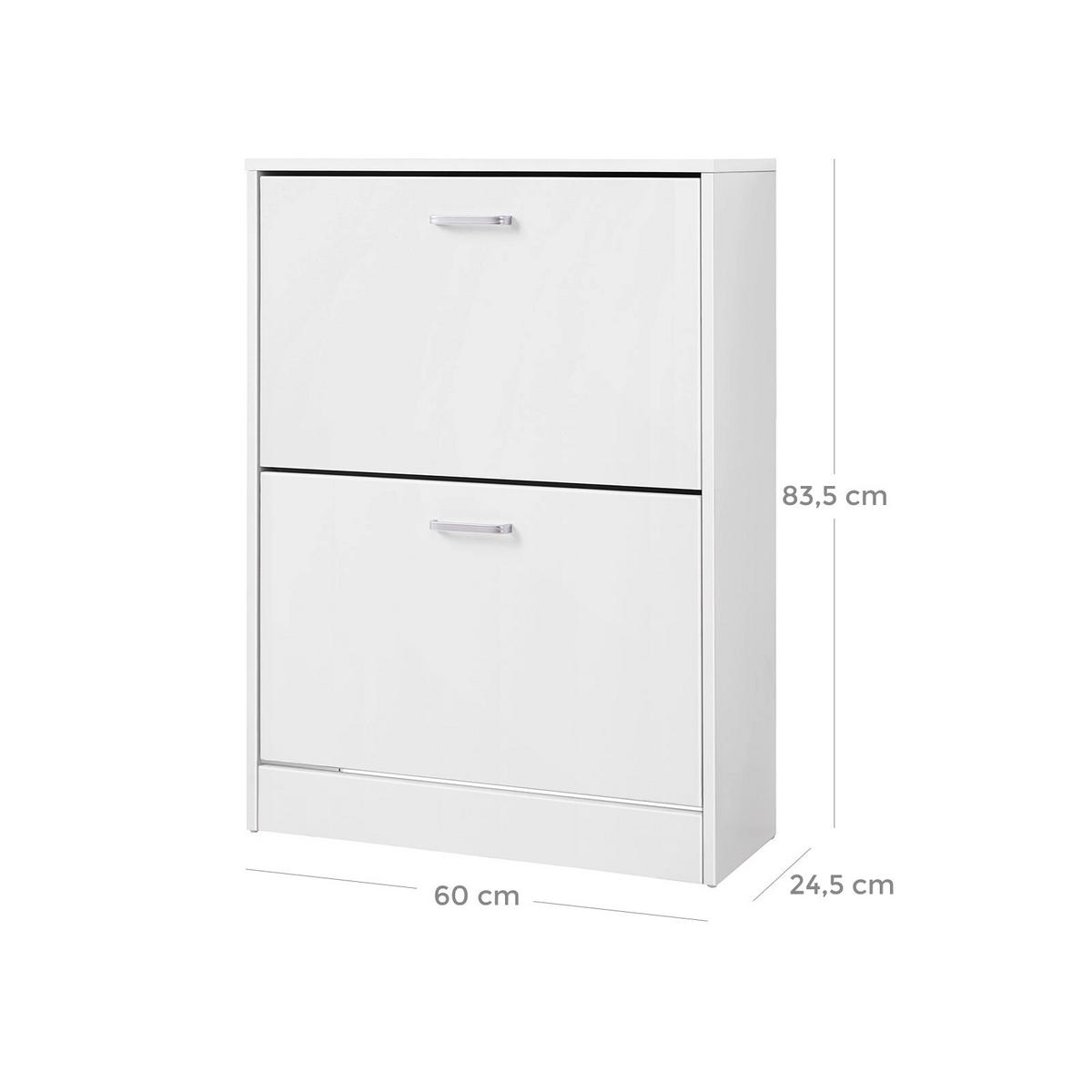 SCHUHSCHRANK Antananarivo - Weiß, Holzwerkstoff (60/83.5/24cm) - Hansiro