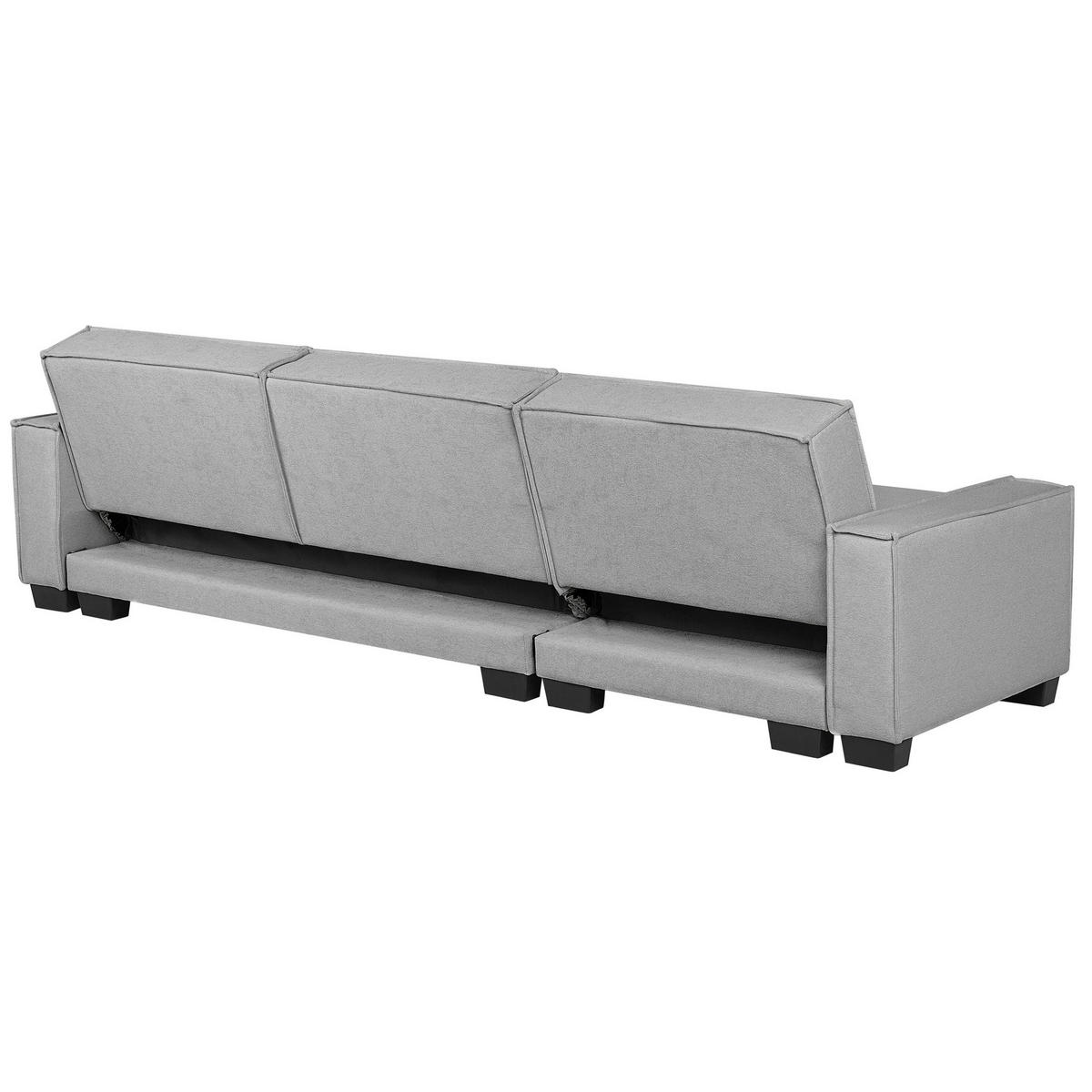 ECKSOFA Polsterbezug Hellgrau rechtsseitig Romedal - Hellgrau, Textil (290/173cm) - Beliani