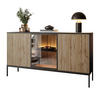 SIDEBOARDS ECLIPSE K154 mit Beleuchtung,Schwarz Eiche Wotan - Eiche Wotan, Holzwerkstoff (154/83/39cm) - Lookway