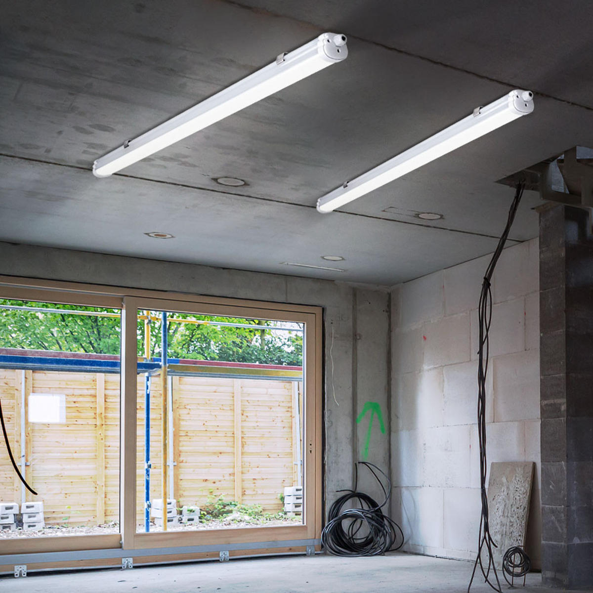 LED DECKENLEUCHTE Wannenleuchte Weiß 2er Set - Weiß, Kunststoff (120/6.5/5.8cm)
