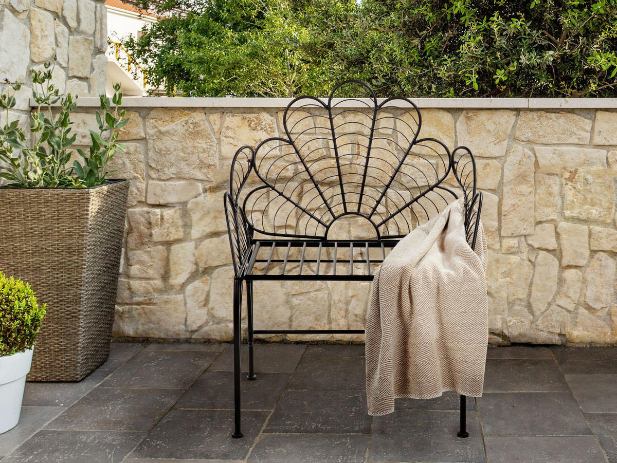 GARTENSTUHL Metall schwarz Liguria - Schwarz, Metall (71/91/49cm) - Beliani