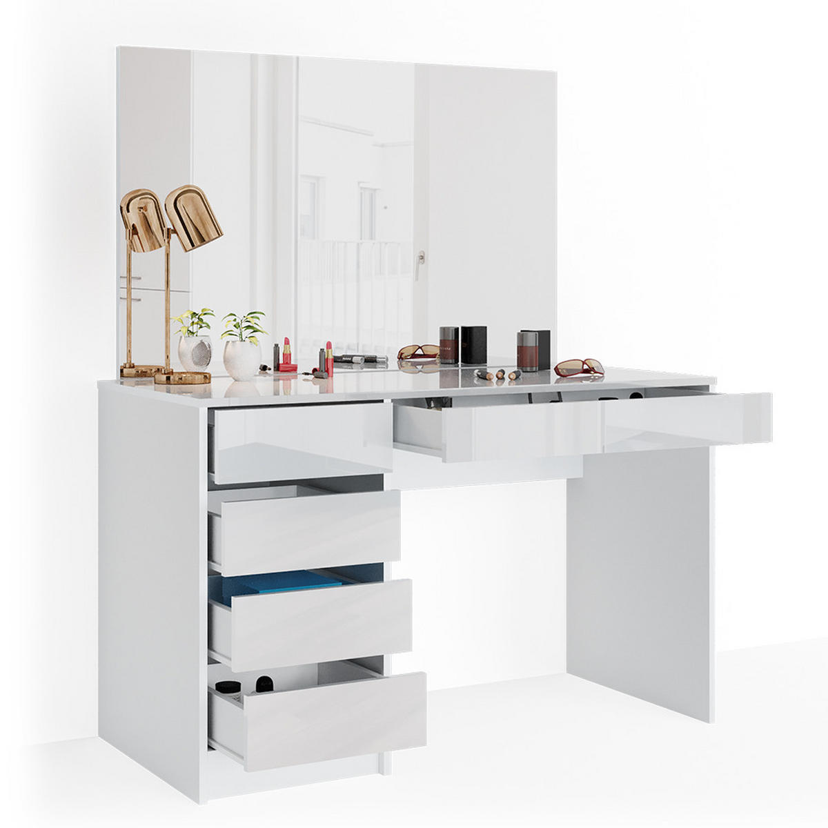 SCHMINKTISCH Sherry Weiß 120 cm - Weiß, Holzwerkstoff (120/75/55cm) - Vicco