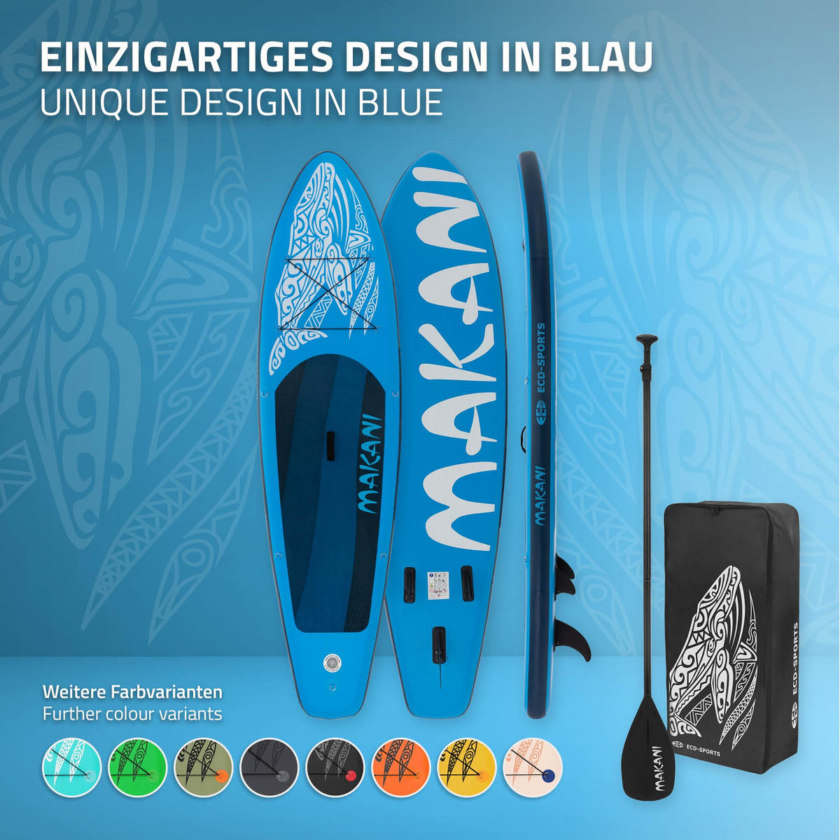 STAND UP PADDLE BOARD Makani Blau - Blau, Kunststoff (320/80/15cm) - ECD-Germany