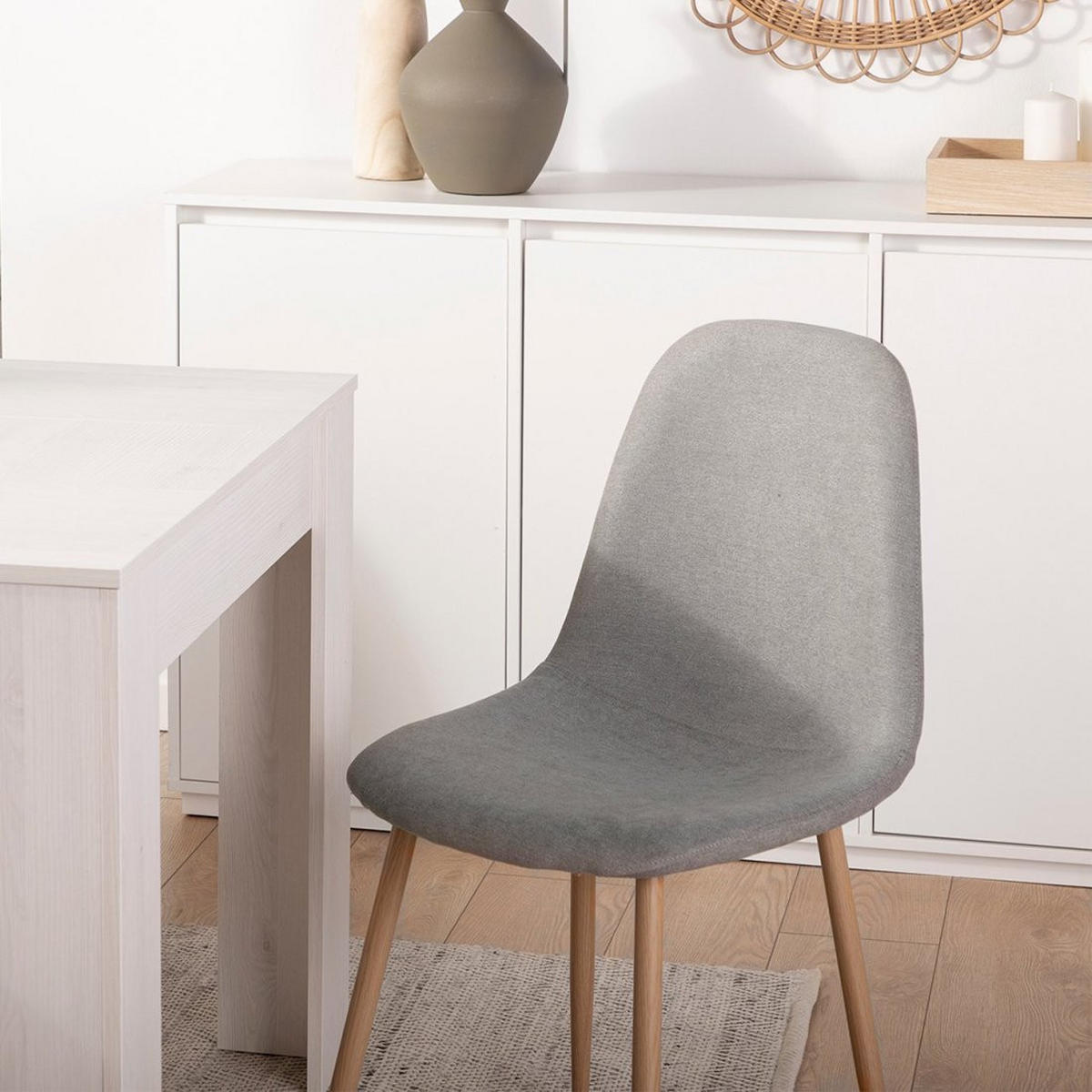 ESSZIMMERSTUHL Ellis Grau 45 cm x 86 cm - Grau, Textil (45/86/52cm)