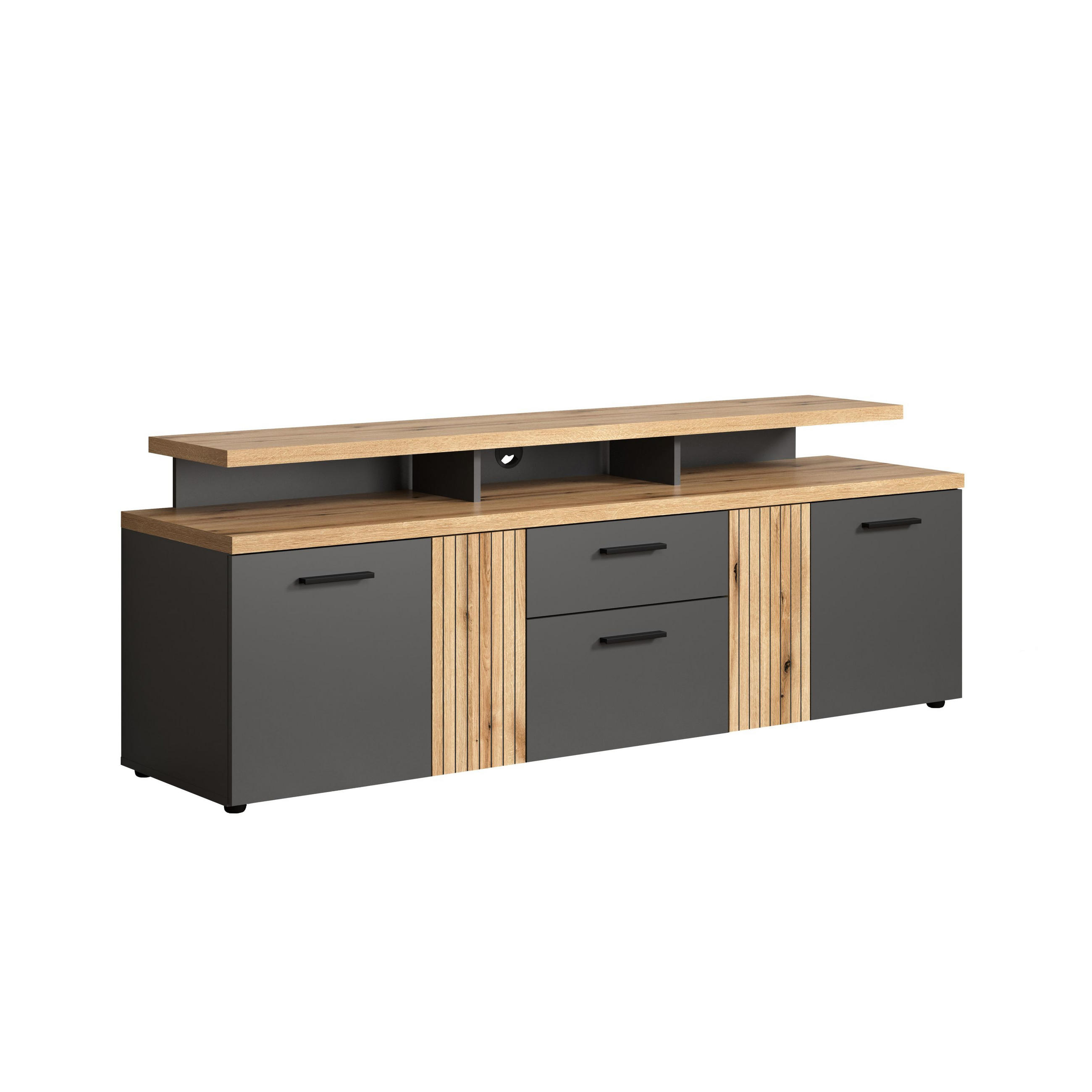 TV-LOWBOARD Esteban Anthrazit 180 / 67 / 47 cm - Anthrazit, Holzwerkstoff (180/67/47cm)