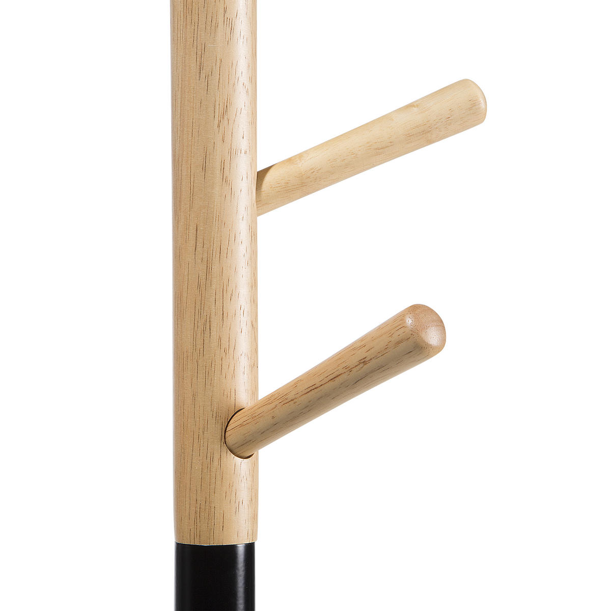KLEIDERSTÄNDER Kiefernholz/Metall hellbraun/schwarz 170 cm Aubum - Hellbraun/Schwarz, Holz (29/170/29cm) - Beliani