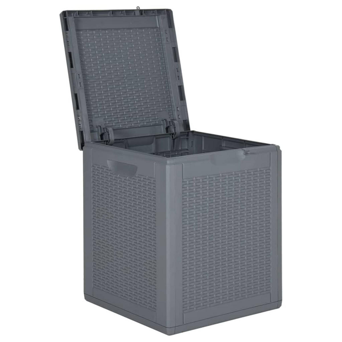 GARTENBOX Grau PP Rattan 90 L - Grau, Kunststoff (43/51/44cm) - furnicato