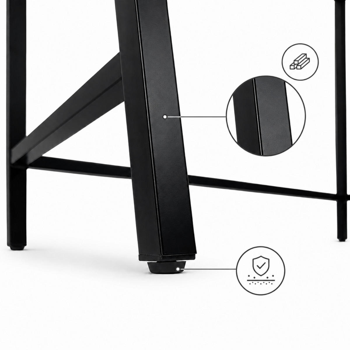 SCHREIBTISCH Metall Holzoptik Schwarz stabil 100x50x75 cm - Schwarz, Holzwerkstoff/Metall (50/100/75cm) - Begryf