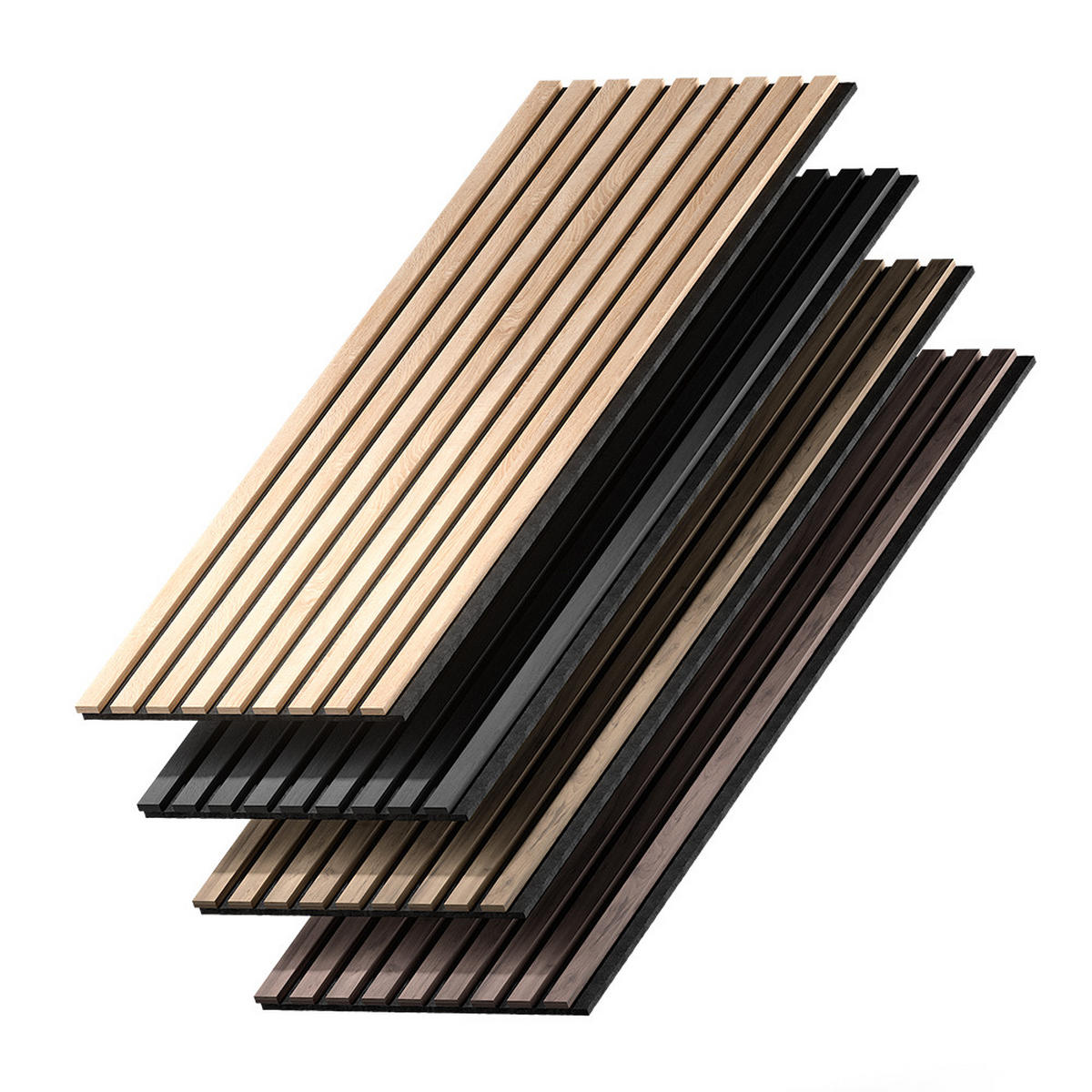 WANDPANEELE Akustikpaneel Nussbaum 12 Stück - Walnussfarben, Holzwerkstoff (120/40/1.8cm) - Vicco