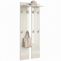 GARDEROBENPANEEL Wandpaneel Creme Hochglanz - Creme, Holzwerkstoff (57/170/20cm) - Vladon