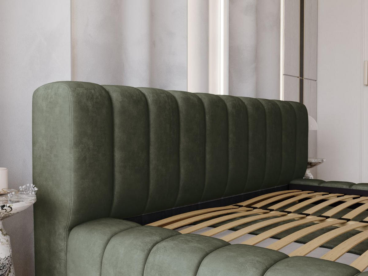 POLSTERBETT Italia 160x200 Grün - Grün, Textil (160/200cm) - Graingold