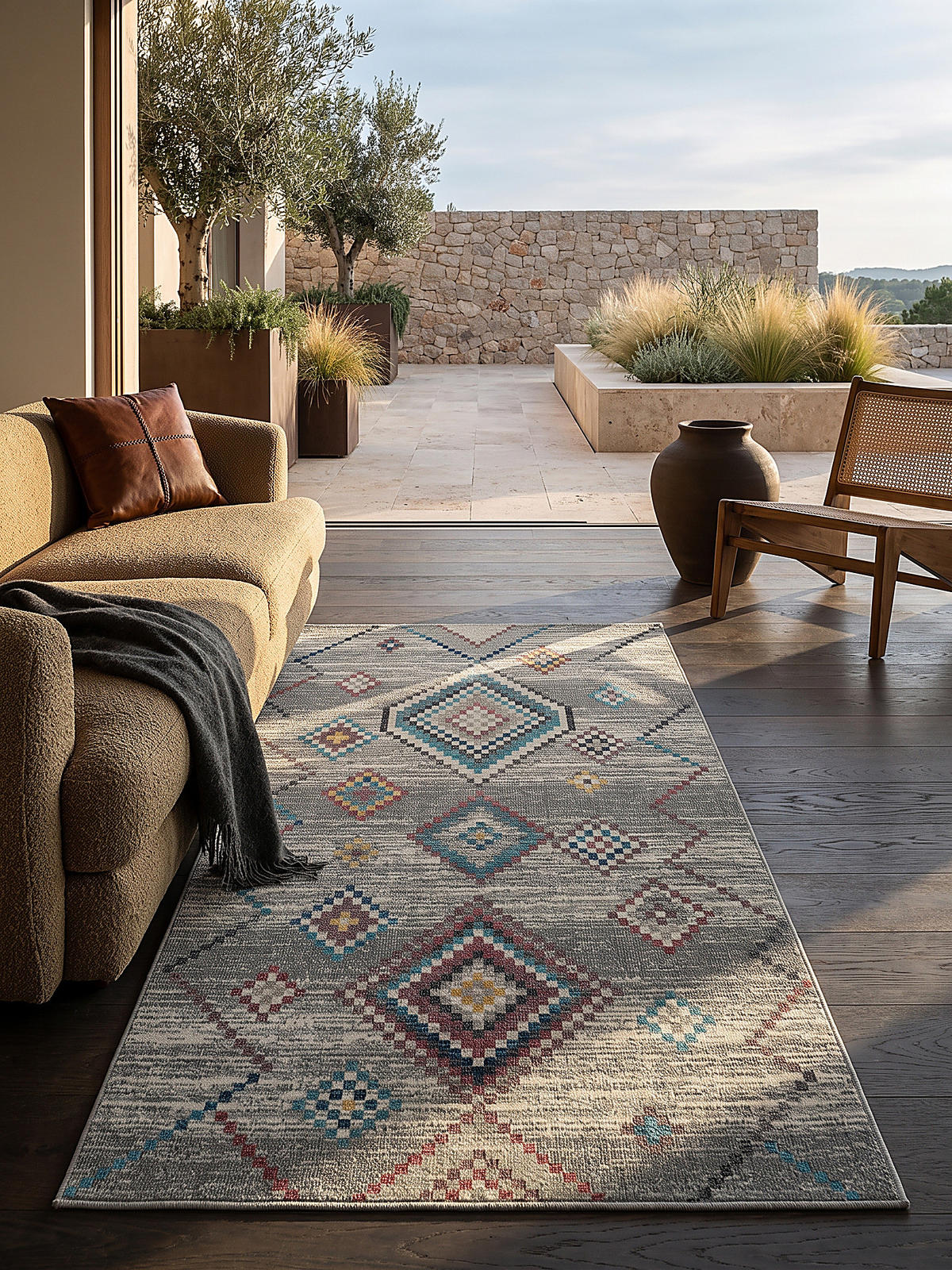 TEPPICH Outdoor Berber LIMMAT Polypropylen Creme 80 x 150 cm - Beige, Textil (80/150cm) - KADIMA DESIGN