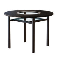 ESSTISCH aus MDF, Glas und Metall 100x100x76 cm Schwarz mit Glasablage und grauer Glaseinlage - Schwarz, Holzwerkstoff (100/100/76cm) - Modfu