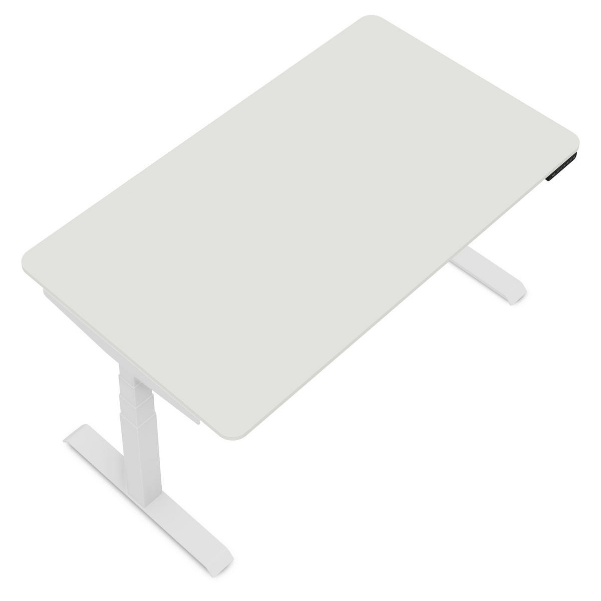 SCHREIBTISCH Elektrisch höhenverstellbarer Kinderschreibtisch JUNIOR Curved Signalweiß Signalweiß 120/70/52.5-121cm - Weiß, Holzwerkstoff/Metall (70/120/121cm) - ASSMANN