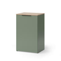 KOMMODE Wido Grün 50 x 80 cm mit Regal - Grün/Sonoma Eiche, Holzwerkstoff (50/80/40cm) - Vicco