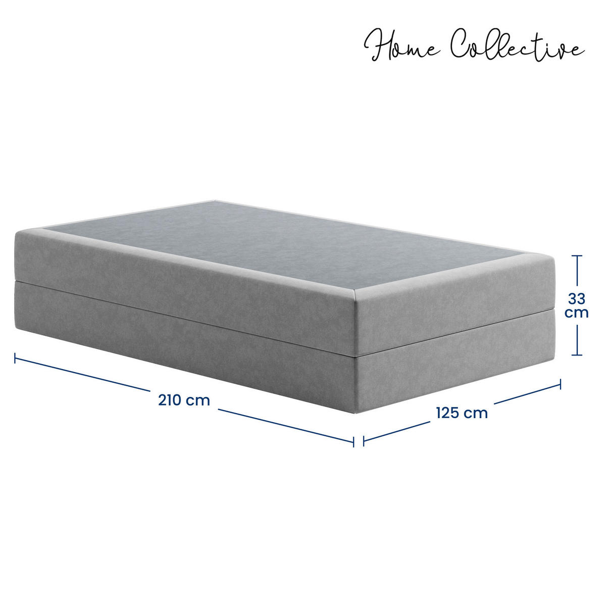 BOXSPRINGBETT mit Bonnell Matratze, 120 x 200 cm, in Grau - Grau, Naturmaterialien (120/200cm) - Home Collective
