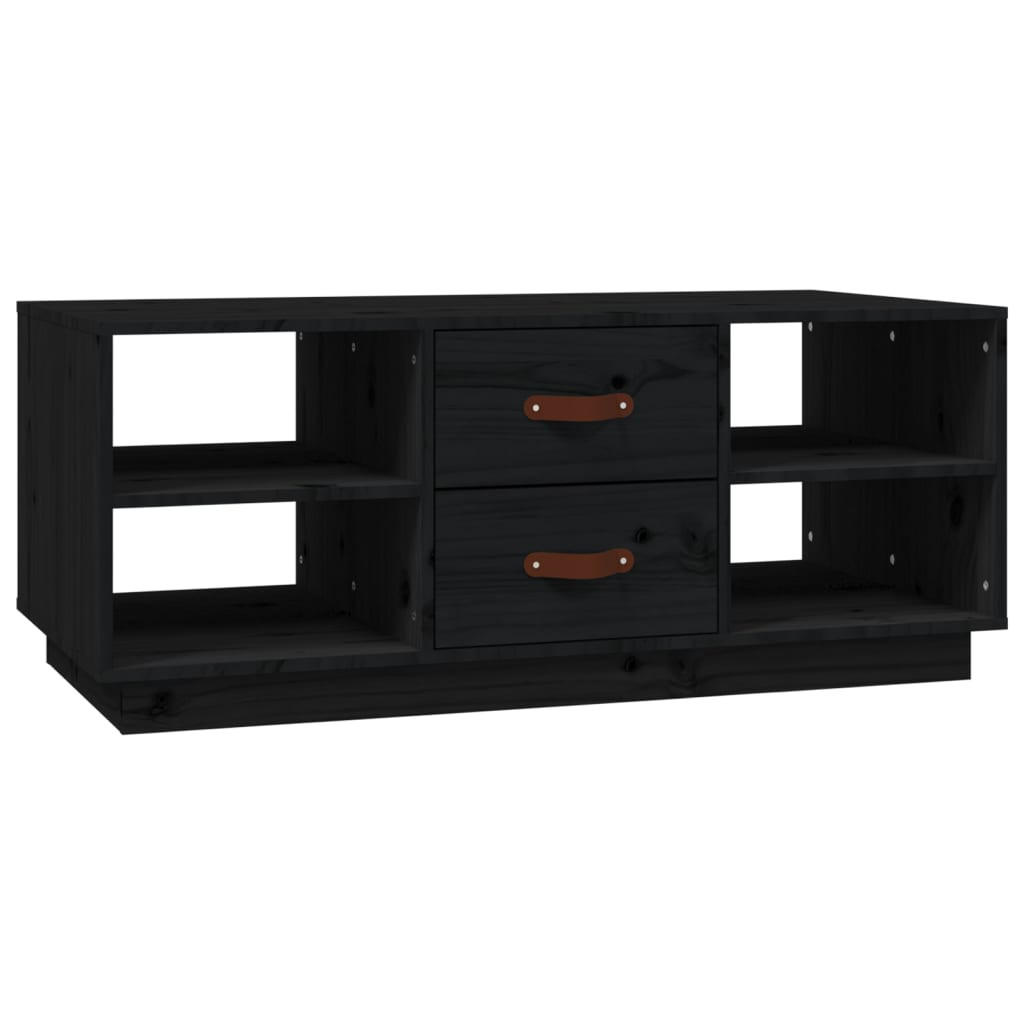 COUCHTISCH Schwarz 100x50x41 cm Massivholz Kiefer - Schwarz, Holz (100/50/41cm) - furnicato