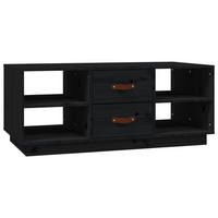 COUCHTISCH Schwarz 100x50x41 cm Massivholz Kiefer - Schwarz, Holz (100/50/41cm) - furnicato