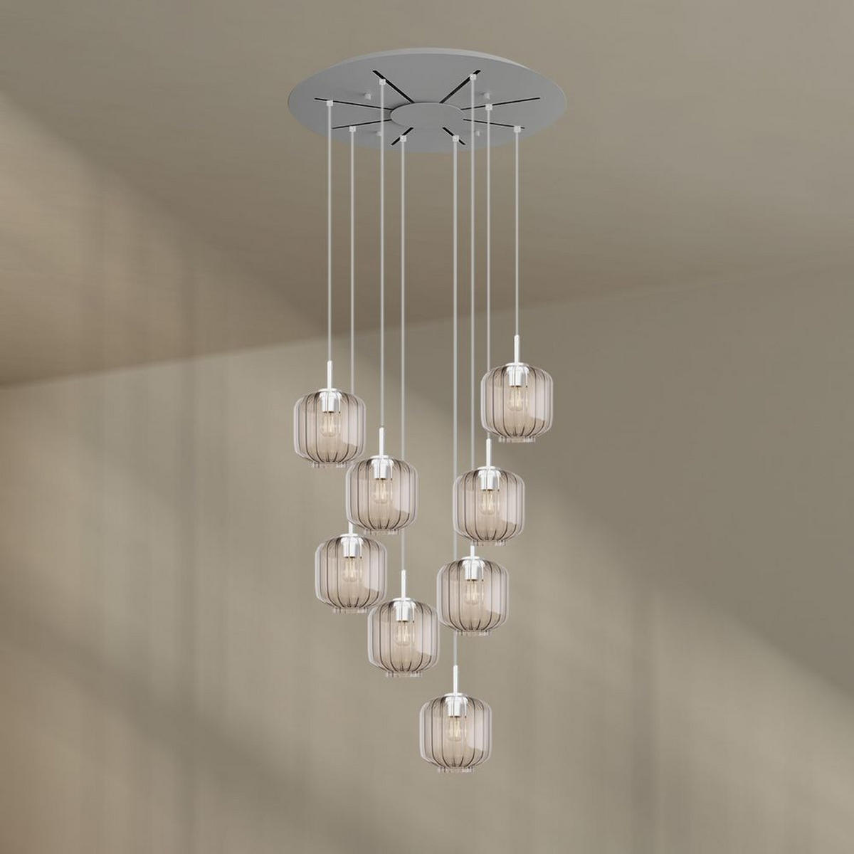 GALERIELEUCHTE Velo 8-flammig Klar Ø 20cm - Klar/Weiß, Glas (20/20/20cm) - s.luce