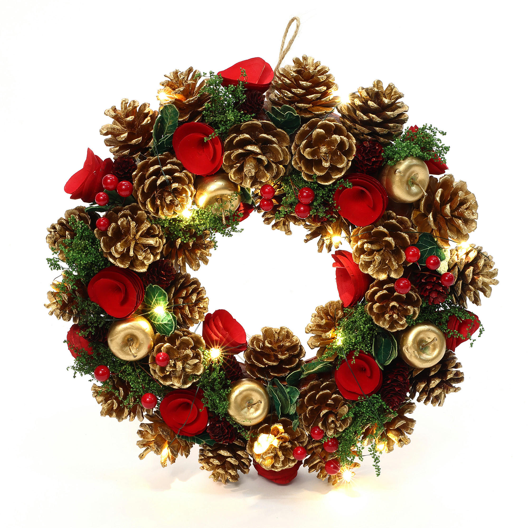 Hometopia Weihnachtskranz Dunkelgrün 34 cm