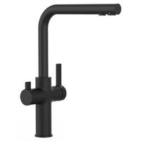 3-WEGE-KÜCHENARMATUR, Schwarz Matt, 360° schwenkbar - Schwarz, Metall (22.4/34.8/22.4cm) - VIZIO