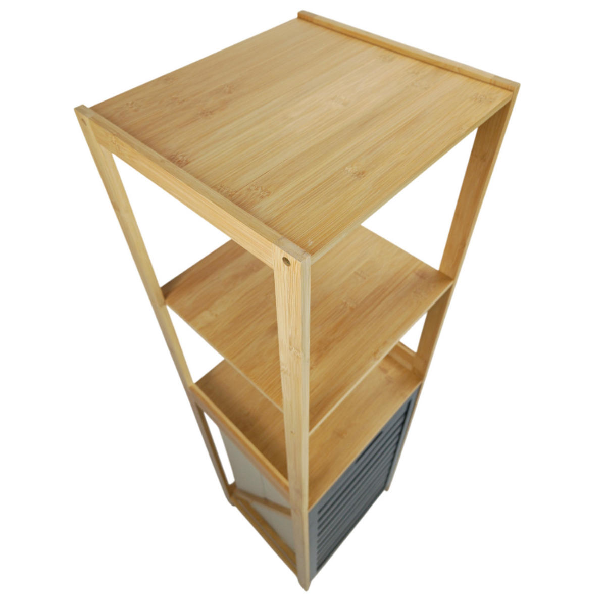 BADEZIMMERREGAL Bambus Schwarz Wäschekorb 36/33/130 cm - Hellbraun/Schwarz, Holz (36/130/33cm) - Begryf