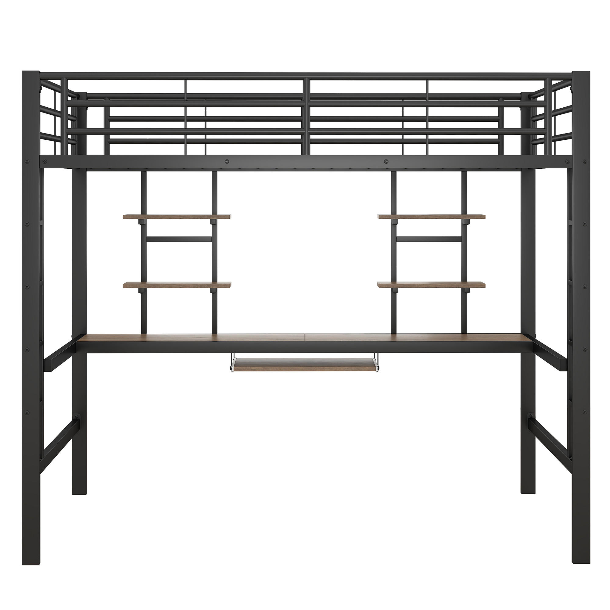 HOCHBETT mit Treppe und Geländer Schwarz 140x200 cm Metall - Schwarz, Metall (140/200cm) - SONNENH