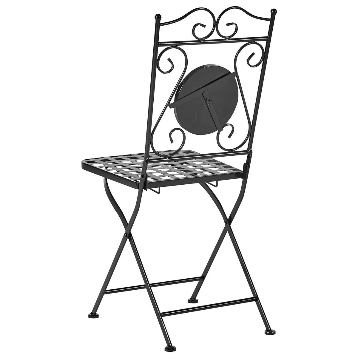 GARTENSTUHL 2er-Set Metall Schwarz Carpino - Goldfarben/Schwarz, Metall (38/90/44cm) - Beliani