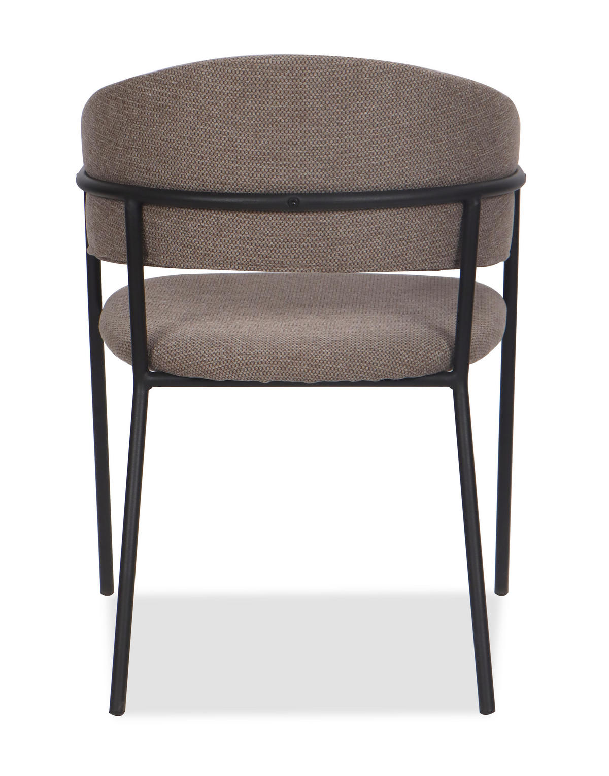 STUHL OVO gespolsterter - dunkelbeige - Glamour Chenille - Beige/Schwarz, Textil/Metall (56/79/54cm) - NEW HOME