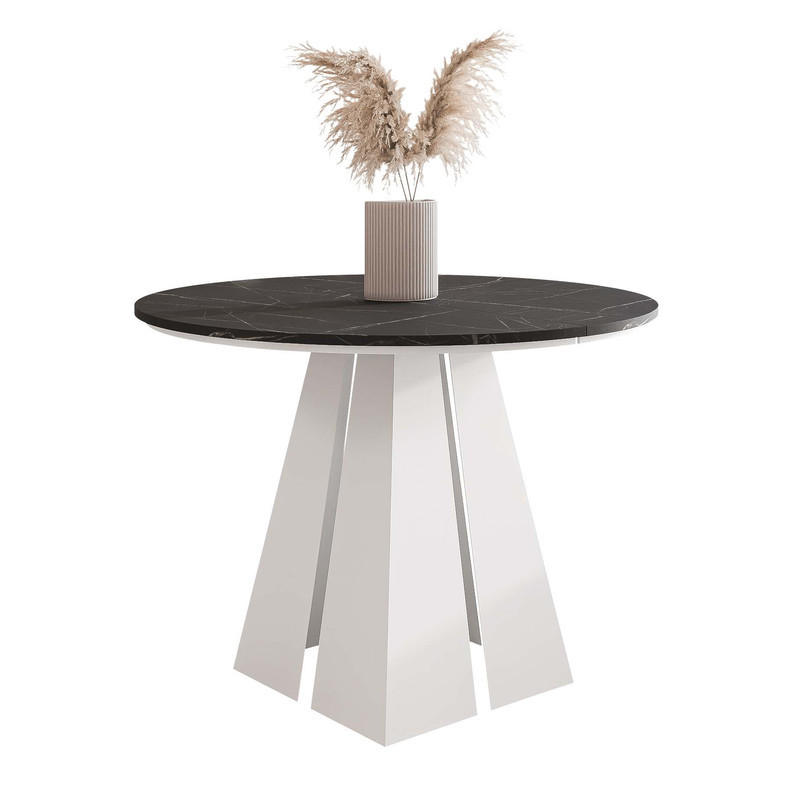 AUSZIEHTISCH FORTE 100/76 cm, Weiß / Grigia Pietra (Steingrau) - Weiß/Grau, Holzwerkstoff/Metall (100/100/76cm) - Idohome