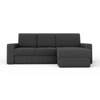 ECKSOFA TOCO L 240x145 cm in Cord Anthrazit rechts - Anthrazit, Holz/Holzwerkstoff (240/145cm) - Deine Möbel 24