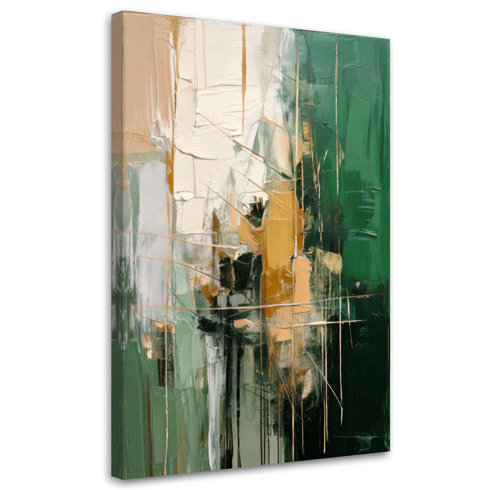 LEINWANDBILD Abstraktion 40x60cm - Grün, Textil (40/60cm) - Feeby