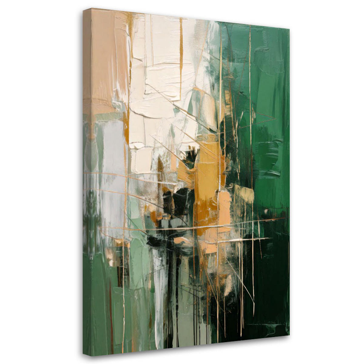 LEINWANDBILD Abstraktion 40x60cm - Grün, Textil (40/60cm) - Feeby