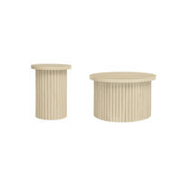 COUCHTISCH aus MDF Ø68,7x40,6/Ø40,1x51,7 cm in Natur 2er-Set - Naturfarben, Holzwerkstoff (68.7/68.7/40.6cm) - Modfu