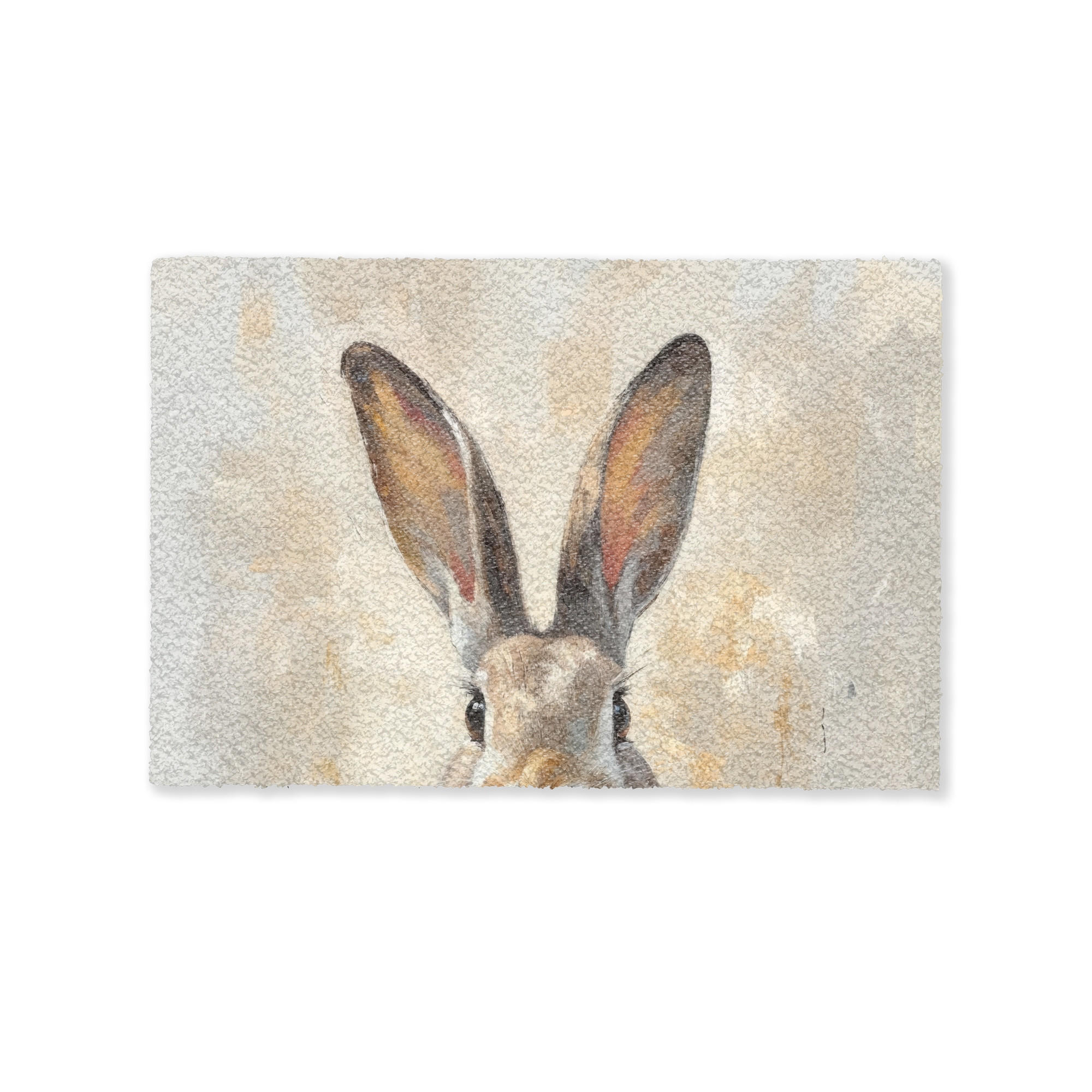 FUSSMATTE Hase - Ohren - Braun 90x60 cm - Beige, Kunststoff (60/90cm) - MuchoWow