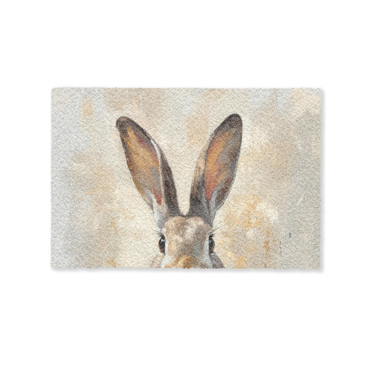 FUSSMATTE Hase - Ohren - Braun 90x60 cm - Beige, Kunststoff (60/90cm) - MuchoWow