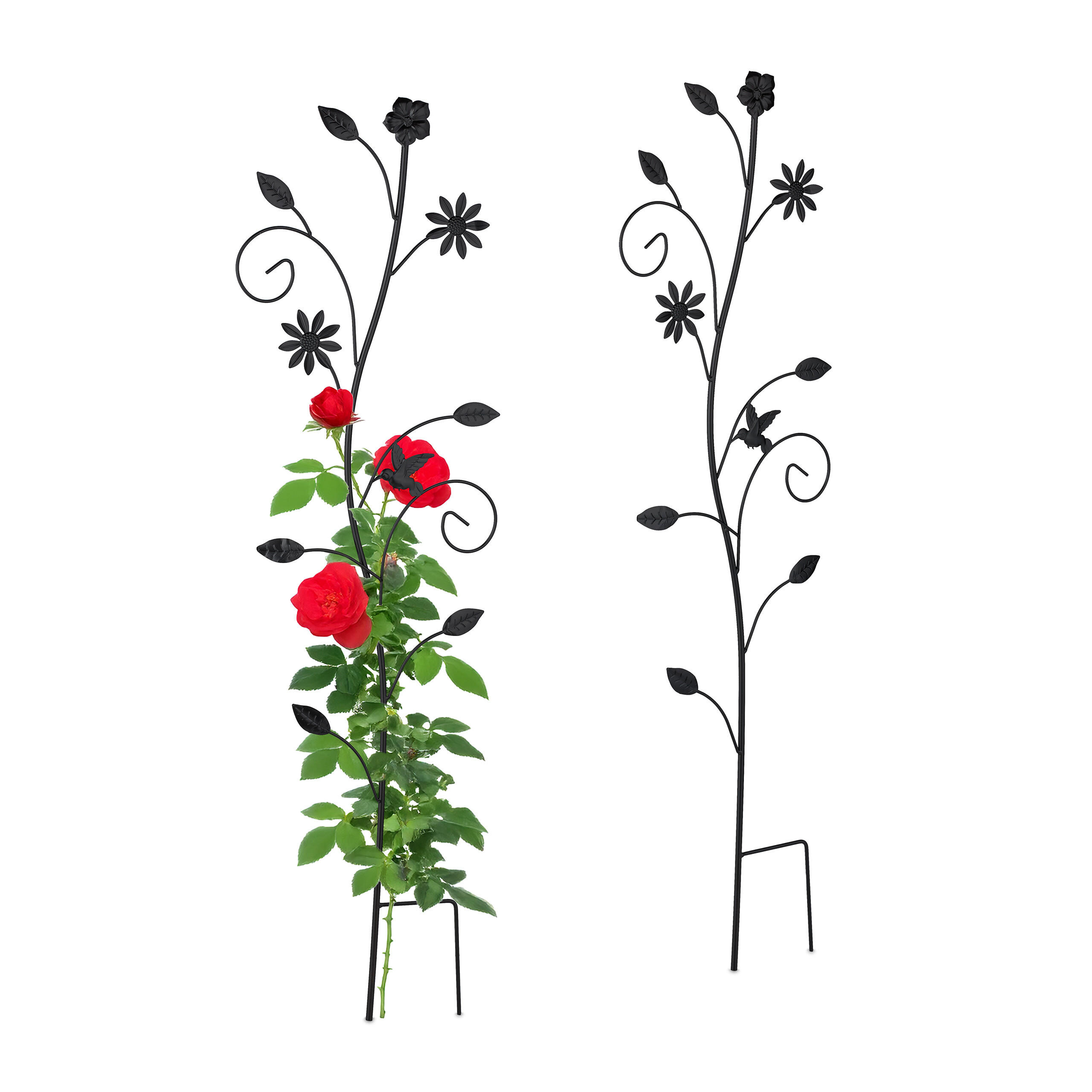 RANKHILFE - Schwarz, Metall (34/110/1cm) - Relaxdays