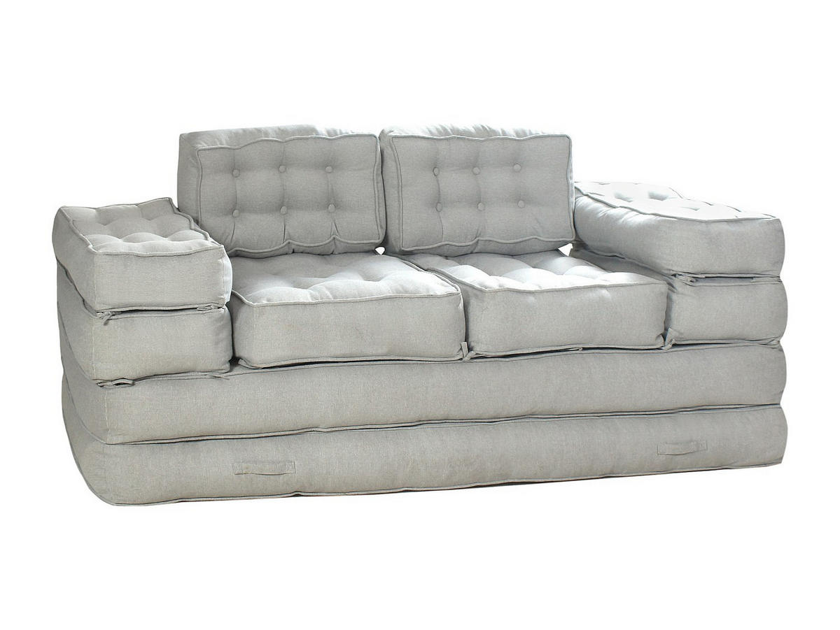 MODULIERBARES Sofa - 2 Personen, 3 Personen, 4 Personen, 5 Personen - stoff - grau Dilako - Grau, Textil (195/90/70cm) - Vente-Unique
