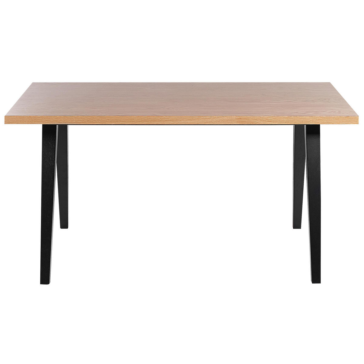 ESSTISCH 150/90/75 cm Hellbraun, Schwarz Rechteckig Lenister - Hellbraun, Holzwerkstoff (150/90/75cm) - Beliani