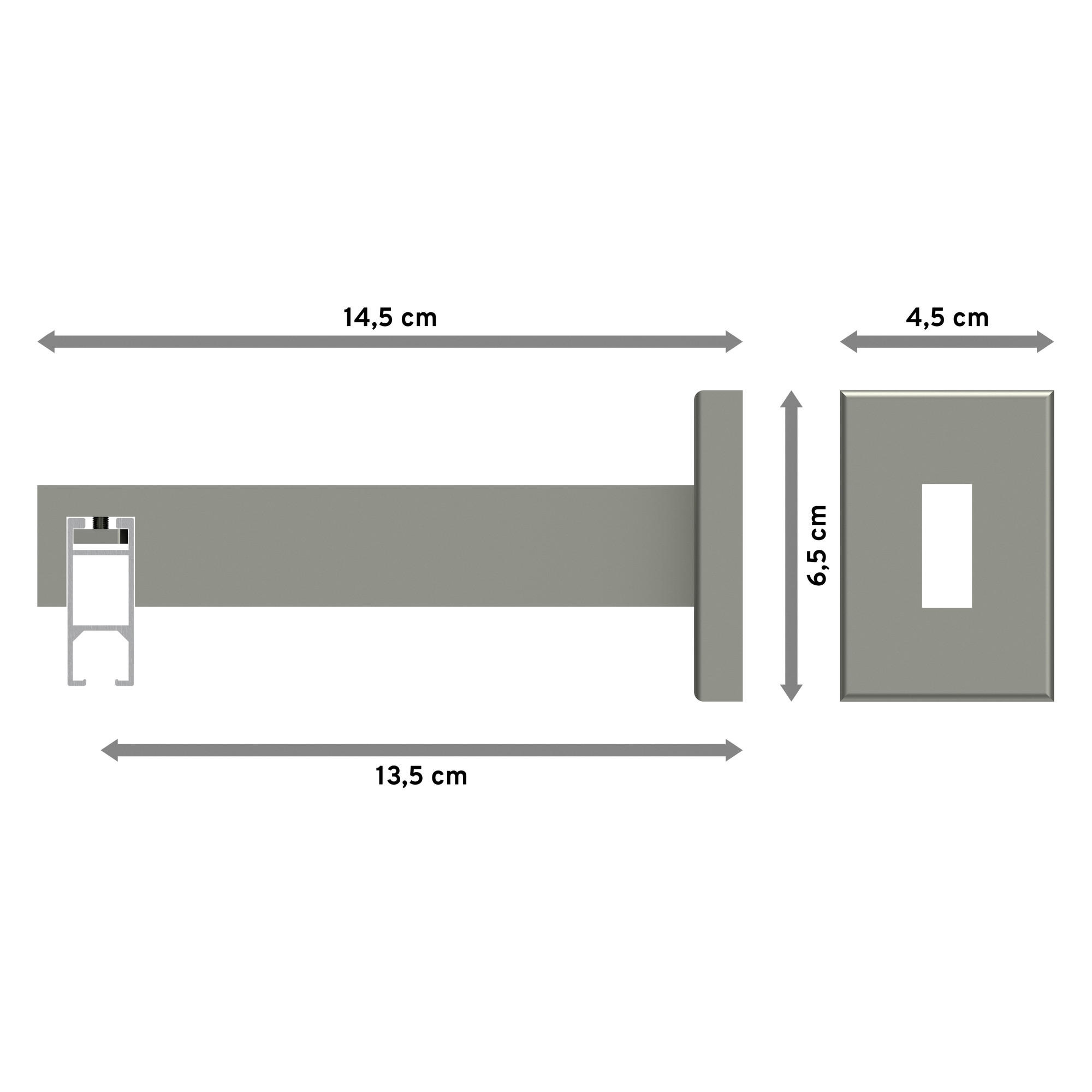 INNENLAUF-GARDINENSTANGEN-SET Smartline Lox 300 cm (geteilt in 3 x 100 cm), 1-läufig, 14x35 mm Edelstahl-Optik - Edelstahlfarben, Metall (300cm) - INTERDECO