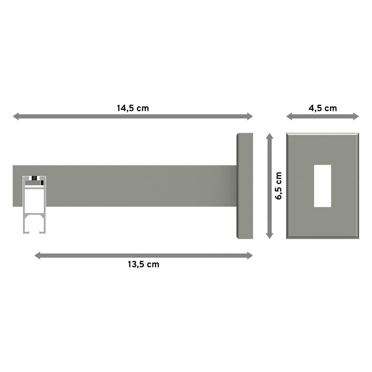 INNENLAUF-GARDINENSTANGEN-SET Smartline Conex 160 cm, 1-läufig, 14x35 mm Edelstahl-Optik - Edelstahlfarben, Metall (160cm) - INTERDECO