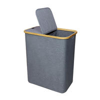 WÄSCHEKORB mit 2 Fächern 34x54x65cm - Grau, Textil (65/65/34cm) - Bestlivings