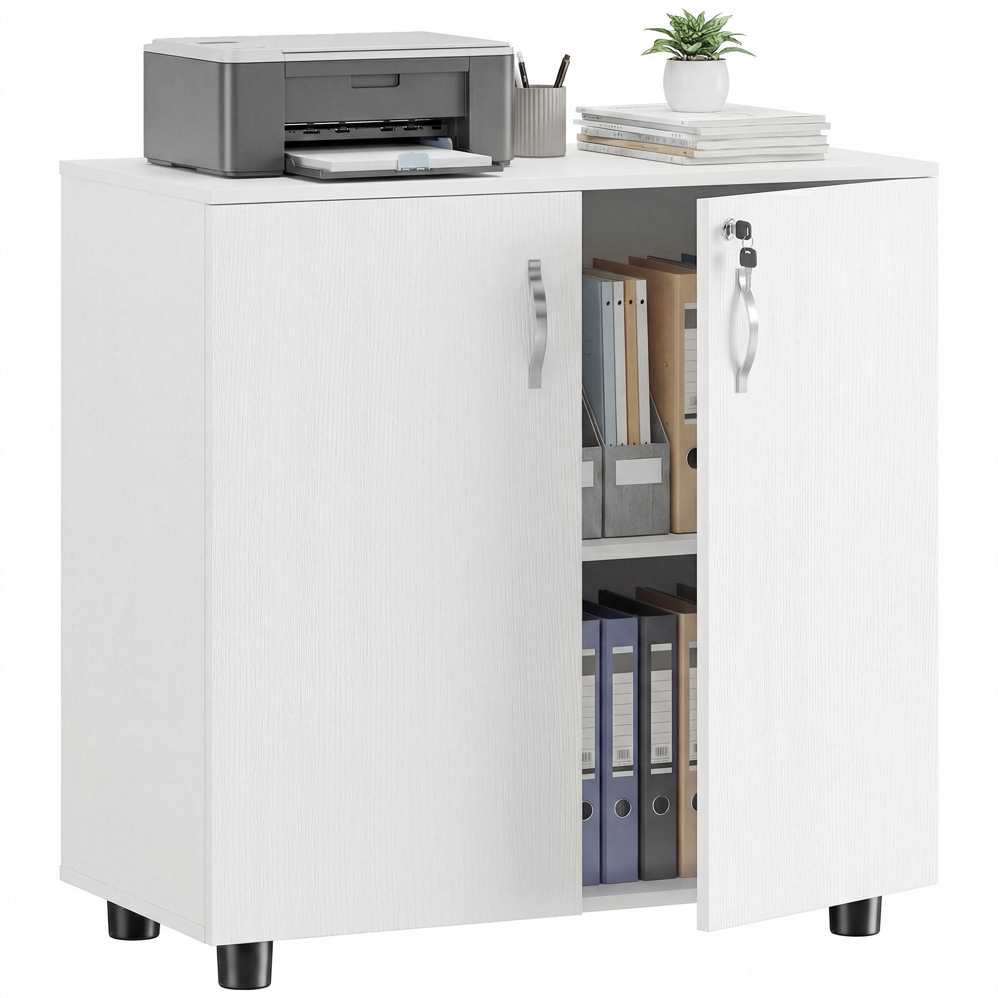 ComfortXL Aktenschrank Weiß 40x80x80 cm