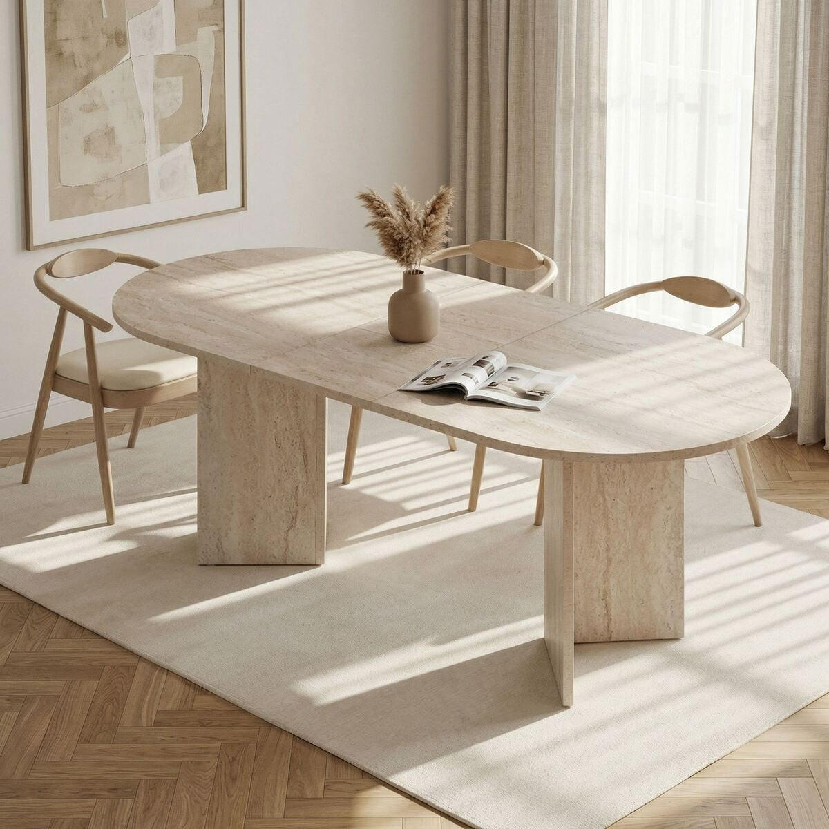 ESSTISCH ausziehbar LOU für 6-8 Personen 160-200/90/75 cm - Beige, Holzwerkstoff (95/90/75cm) - Calicosy