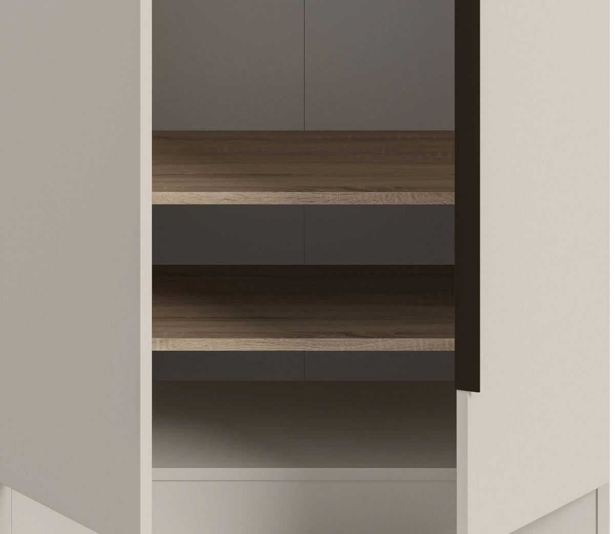 KLEIDERSCHRANK kaschmir 160 x 181 cm, Drehtürenschrank 4-türig - Kaschmir/Schwarz, Holzwerkstoff/Kunststoff (160/181/52cm) - Inn.Furn