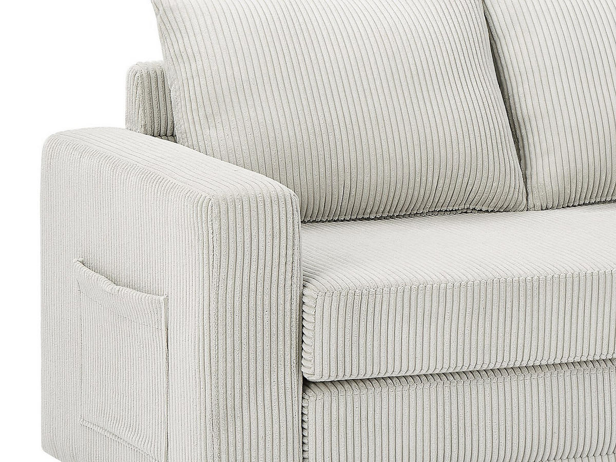 SCHLAFSOFA - 2 Personen-Sitzer - Samt, Stoff - Beige - - Beige, Textil (145/82/76cm) - Vente-Unique